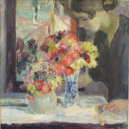 Armand Apol Mädchen mit Blumen